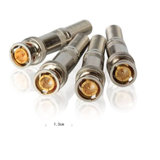 Buy A-Grade solderless BNC male connector with steel spring tail in Sri Lanka. Heavy-duty 4K HD CCTV coaxial plug with gold pin & islandwide delivery!