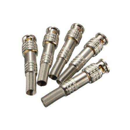 Buy A-Grade solderless BNC male connector with steel spring tail in Sri Lanka. Heavy-duty 4K HD CCTV coaxial plug with gold pin & islandwide delivery!
