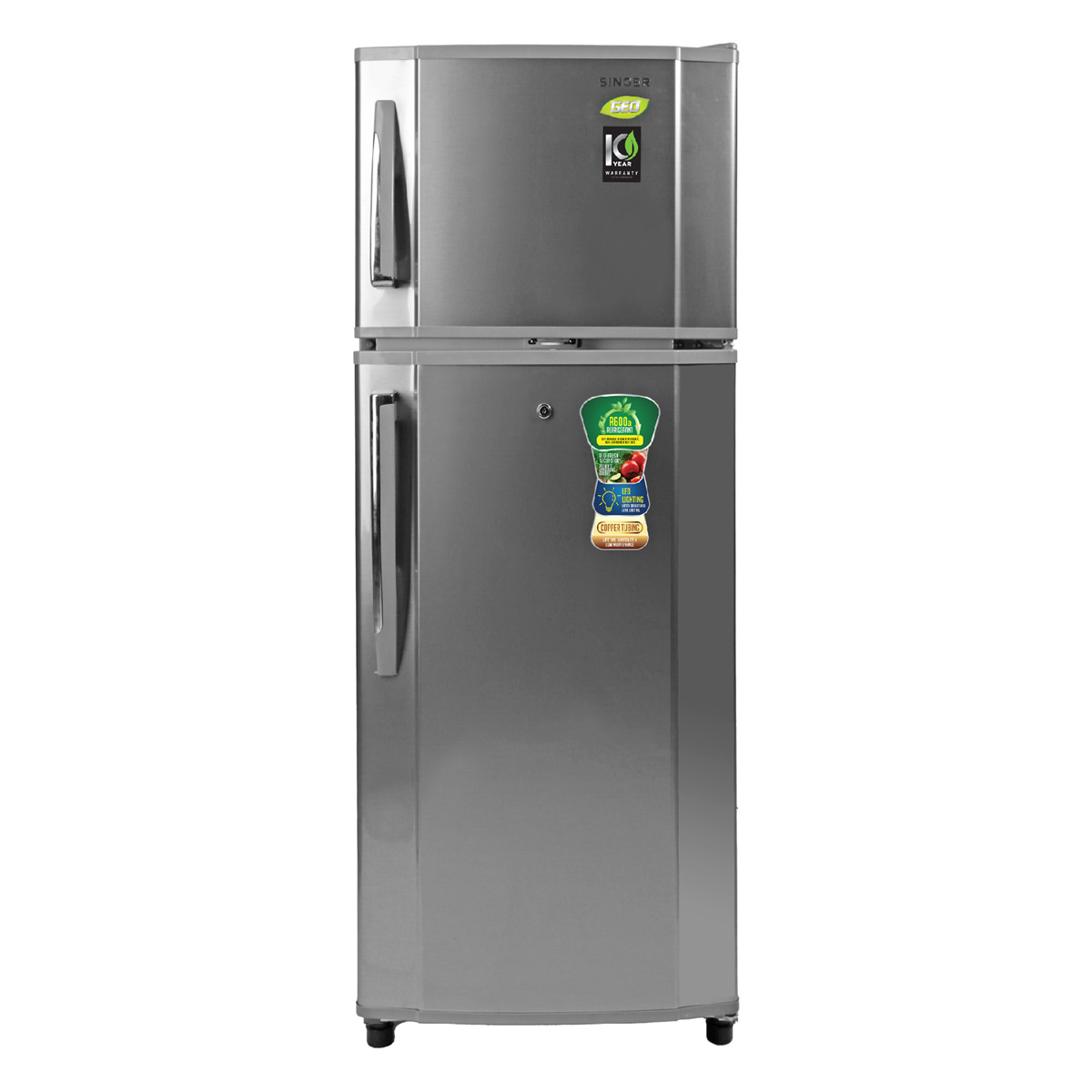 Singer GEO Refrigerator - 2 Doors, 225L (Silver) SIN_GEO-242D-SV-01 (1) lanka