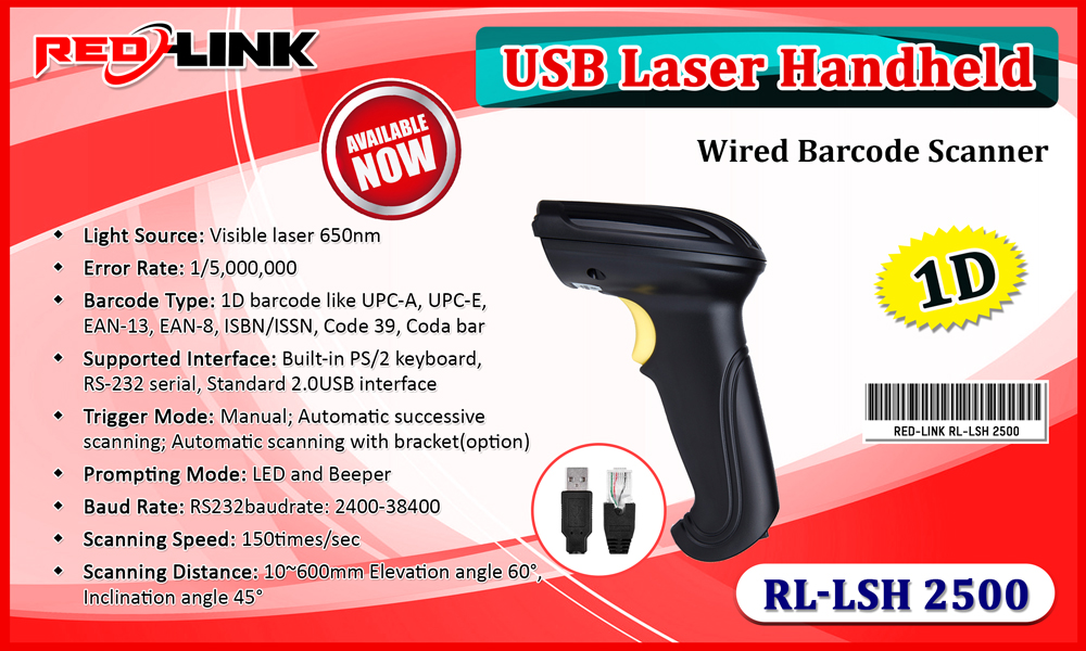 RED LINK Laser Barcode Scanner (RL-LSH 2500) Price Sri Lanka