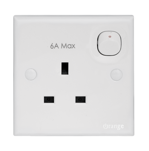 13A SINGLE SWITCHED SOCKET OUTLET, 6A MAX - elecshop.lk