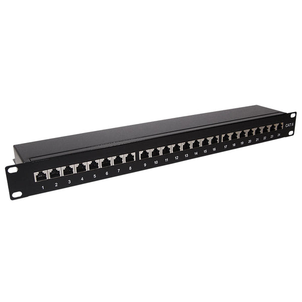 Buy RED LINK 24 Port Cat6 Shielded Patch Panel (RL-CAT6-24-P-PL) in Sri Lanka. 19-inch 1U rack mount, STP EMI protection, heavy-duty steel & islandwide delivery!