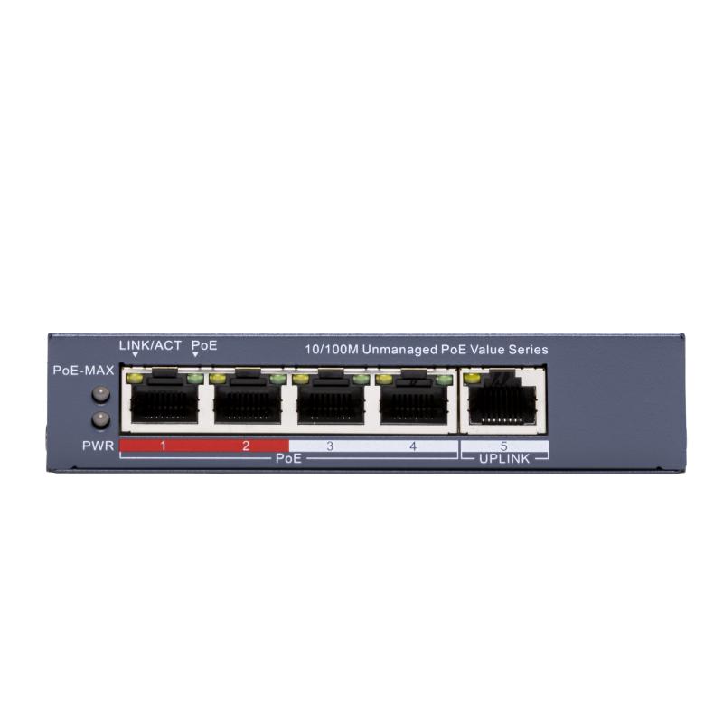 Buy the Hikvision DS-3E0105P-E/M(C) PoE Switch in Sri Lanka. This 4-port unmanaged switch features a 45W budget, 300m long range, and 6KV surge protection.