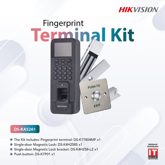 Get the best price in Sri Lanka on the Hikvision DS-KAS261 Kit. Buy now for the lowest price in Sri Lanka on a complete fingerprint magnetic door lock package.