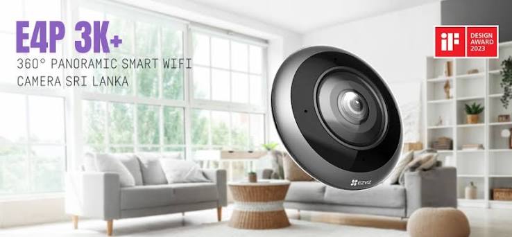 EZVIZ CS-E4p-R100-8C6WKF (E4p) 3K⁺ Fisheye Dual-Band Wi-Fi Indoor Security Camera (HikAI-ISP + Live Two-Way Audio & Strobe Alarm + Motion 3.0 + 512GB SD Slot + 10m IR Night Vision + Type-C Power)