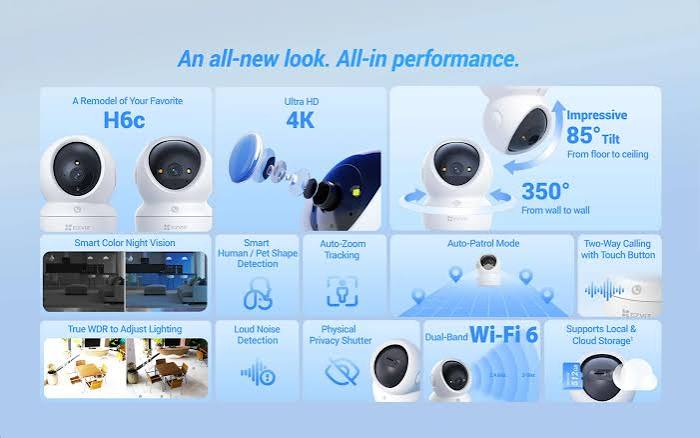 Buy EZVIZ Smart Camera in Sri Lanka at the best price on elecshop.lk. Features CS-H6c-R200-1Q5WFL 5MP, 4K video, True WDR, AI pet detection, & islandwide delivery!